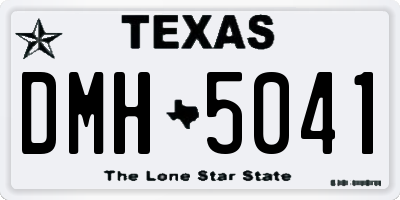 TX license plate DMH5041