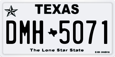 TX license plate DMH5071