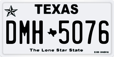 TX license plate DMH5076