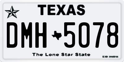 TX license plate DMH5078