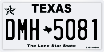 TX license plate DMH5081