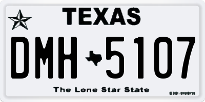 TX license plate DMH5107