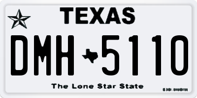 TX license plate DMH5110