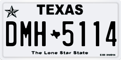 TX license plate DMH5114