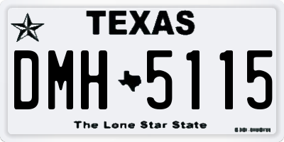 TX license plate DMH5115
