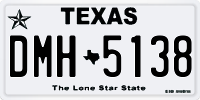 TX license plate DMH5138