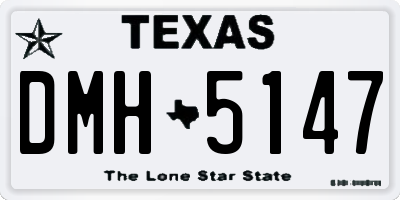 TX license plate DMH5147