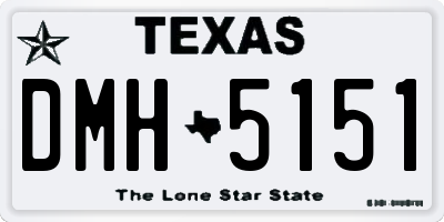 TX license plate DMH5151