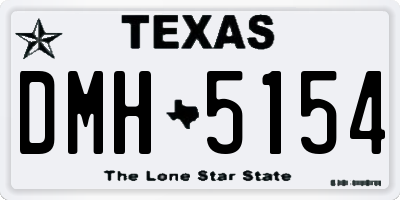 TX license plate DMH5154