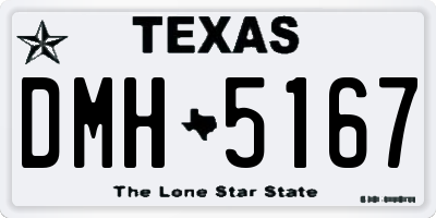 TX license plate DMH5167