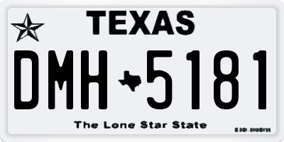 TX license plate DMH5181