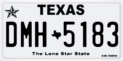 TX license plate DMH5183