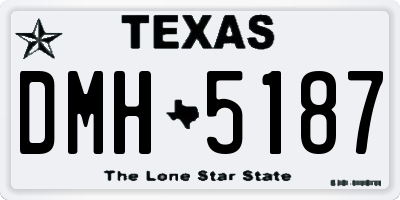 TX license plate DMH5187