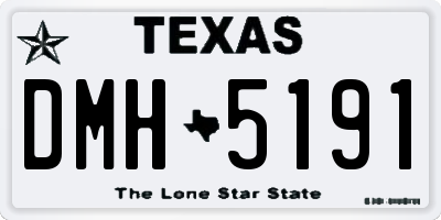 TX license plate DMH5191