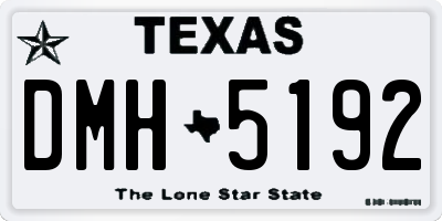 TX license plate DMH5192