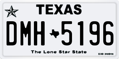 TX license plate DMH5196