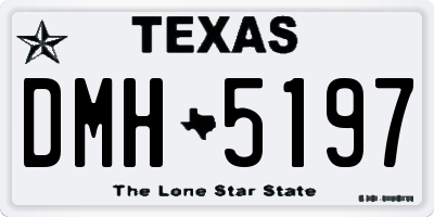 TX license plate DMH5197