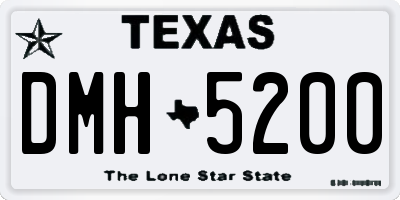 TX license plate DMH5200