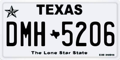 TX license plate DMH5206