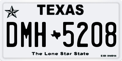 TX license plate DMH5208