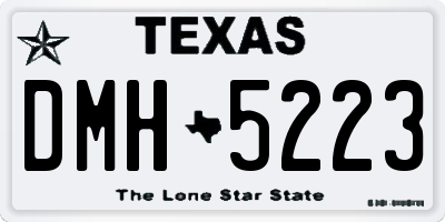 TX license plate DMH5223