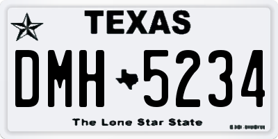 TX license plate DMH5234