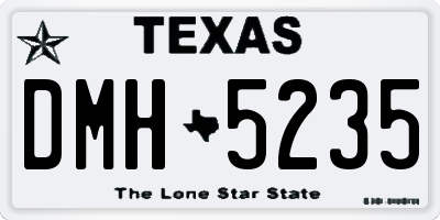 TX license plate DMH5235
