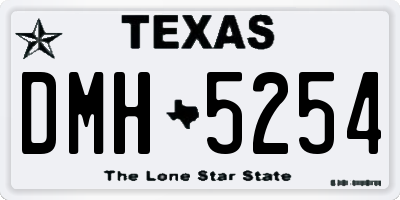 TX license plate DMH5254