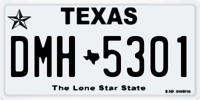 TX license plate DMH5301