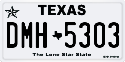 TX license plate DMH5303