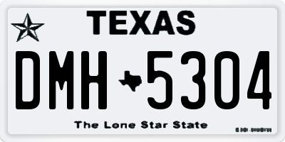 TX license plate DMH5304
