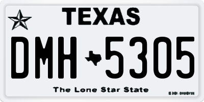 TX license plate DMH5305