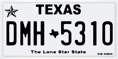 TX license plate DMH5310