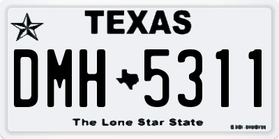 TX license plate DMH5311