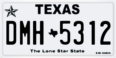 TX license plate DMH5312