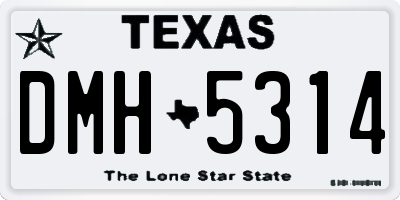 TX license plate DMH5314