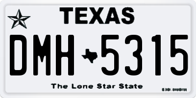 TX license plate DMH5315
