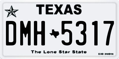 TX license plate DMH5317