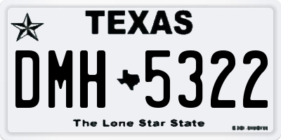 TX license plate DMH5322