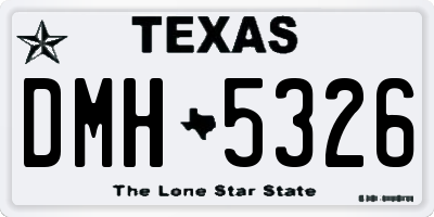 TX license plate DMH5326