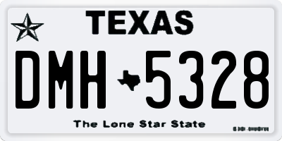 TX license plate DMH5328