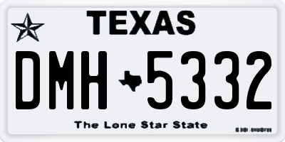 TX license plate DMH5332