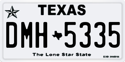 TX license plate DMH5335