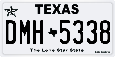 TX license plate DMH5338