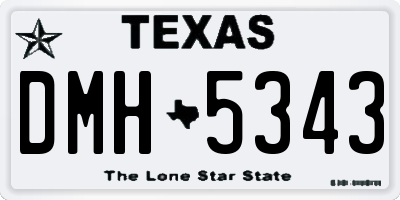TX license plate DMH5343