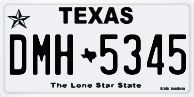 TX license plate DMH5345