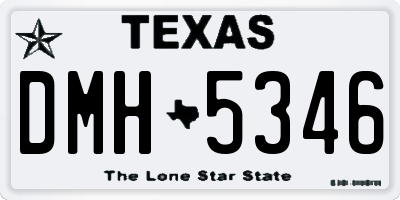 TX license plate DMH5346