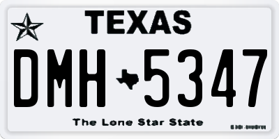 TX license plate DMH5347