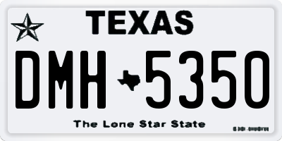 TX license plate DMH5350