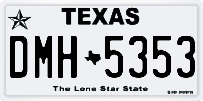 TX license plate DMH5353